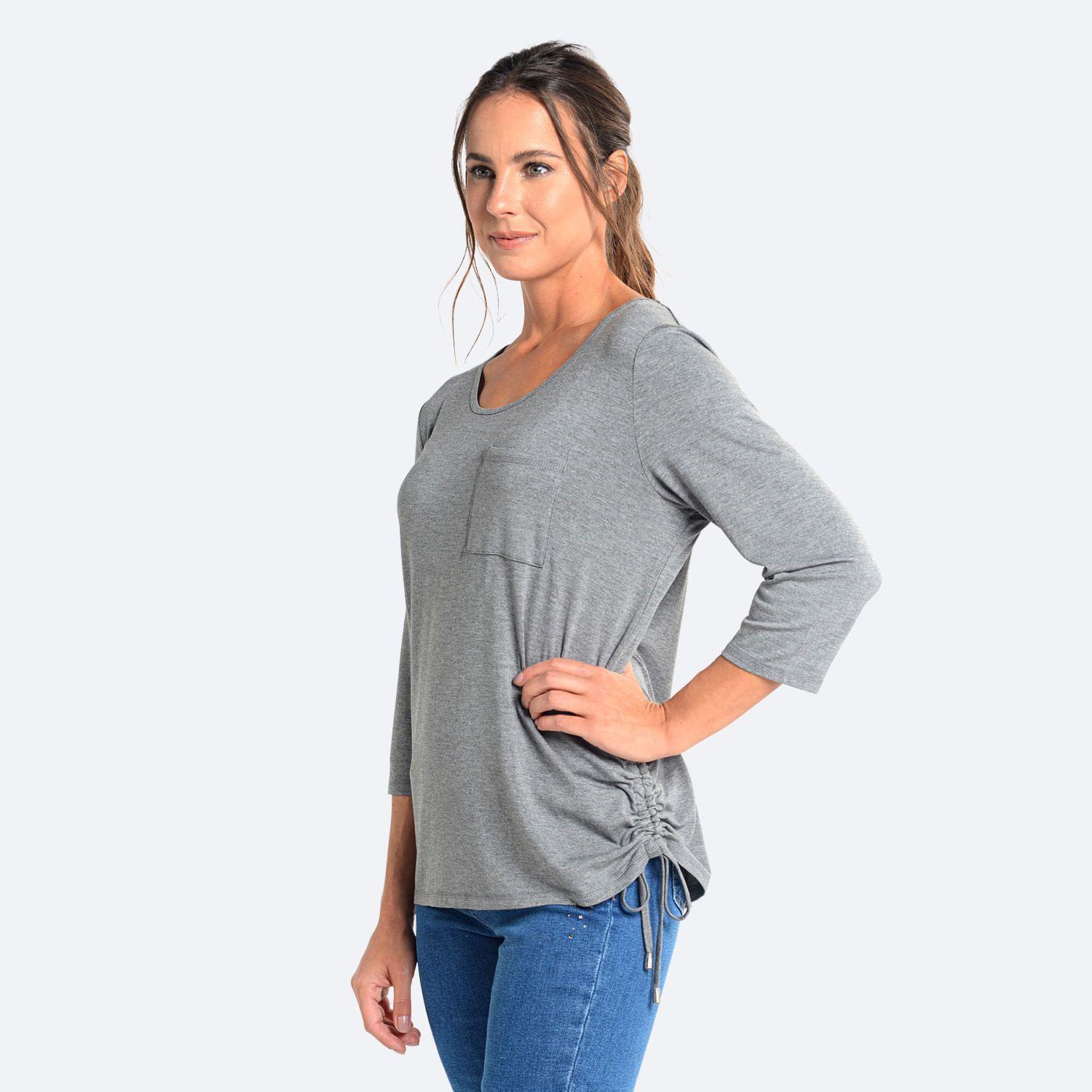 POLERA MANGA 3/4 CAFFARENA GRIS-2