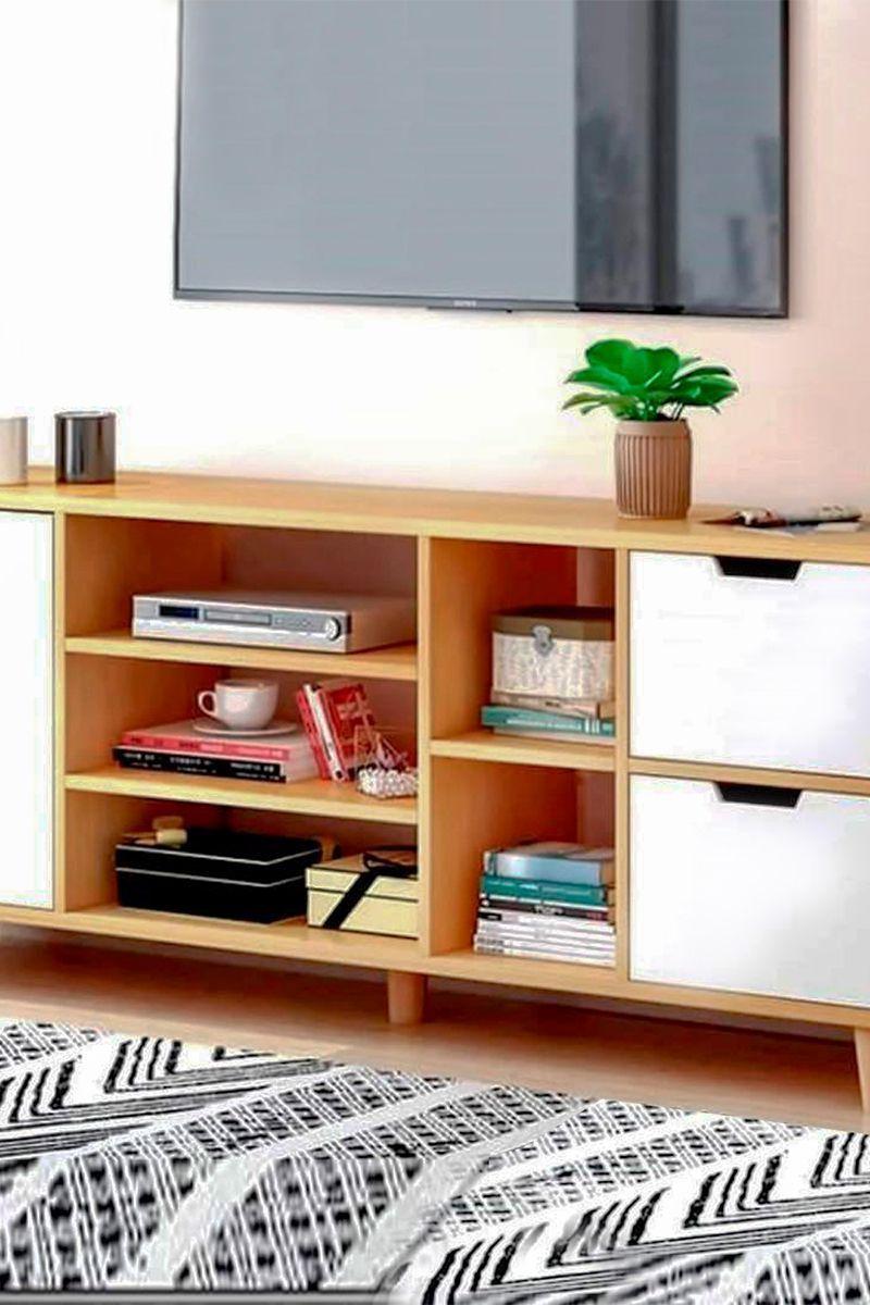 Rack para TV con Cajones Beige-5