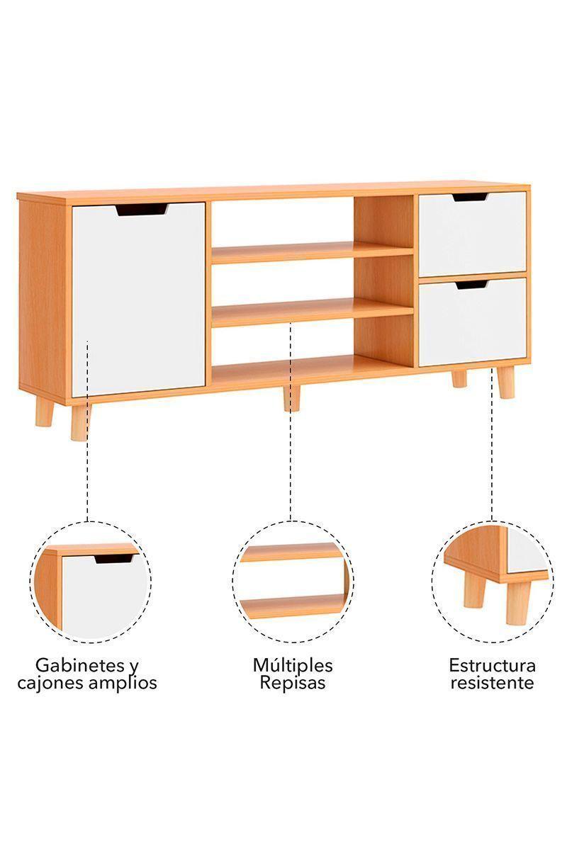 Rack para TV con Cajones Beige-4