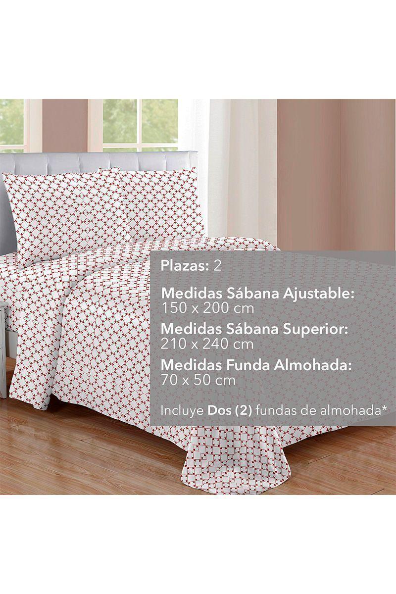 Juego de Sábanas de Microfibra 2 Plazas Mosaico-1