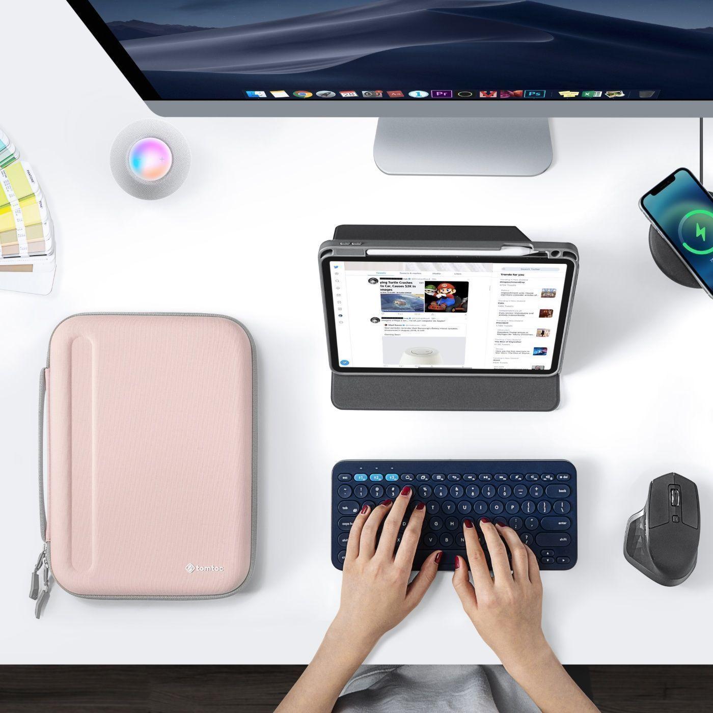 Tomtoc Estuche portafolio para iPad 11" - Sakura Pink-4