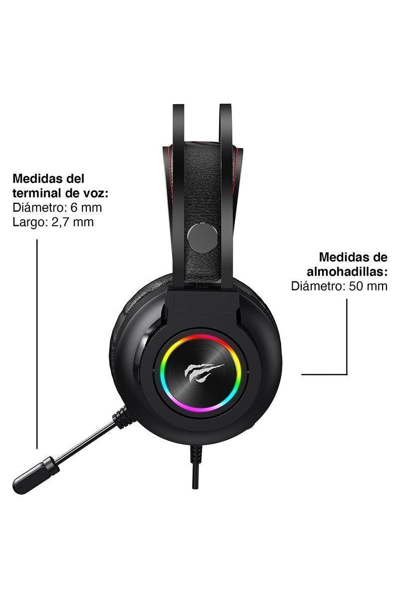 Audífonos Gamer RGB H654 con Micrófono Negro-4