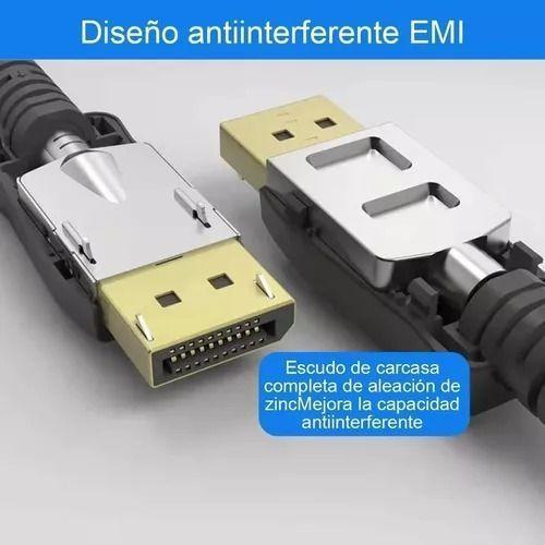 Cable Displayport V1.4, 8k A 60 Hz, 4k A 120 Hz/144 Hz, 2mts-2