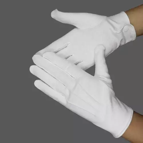 Guantes Blancos Formal Algodón Guardia De Honor Ceremonial-4