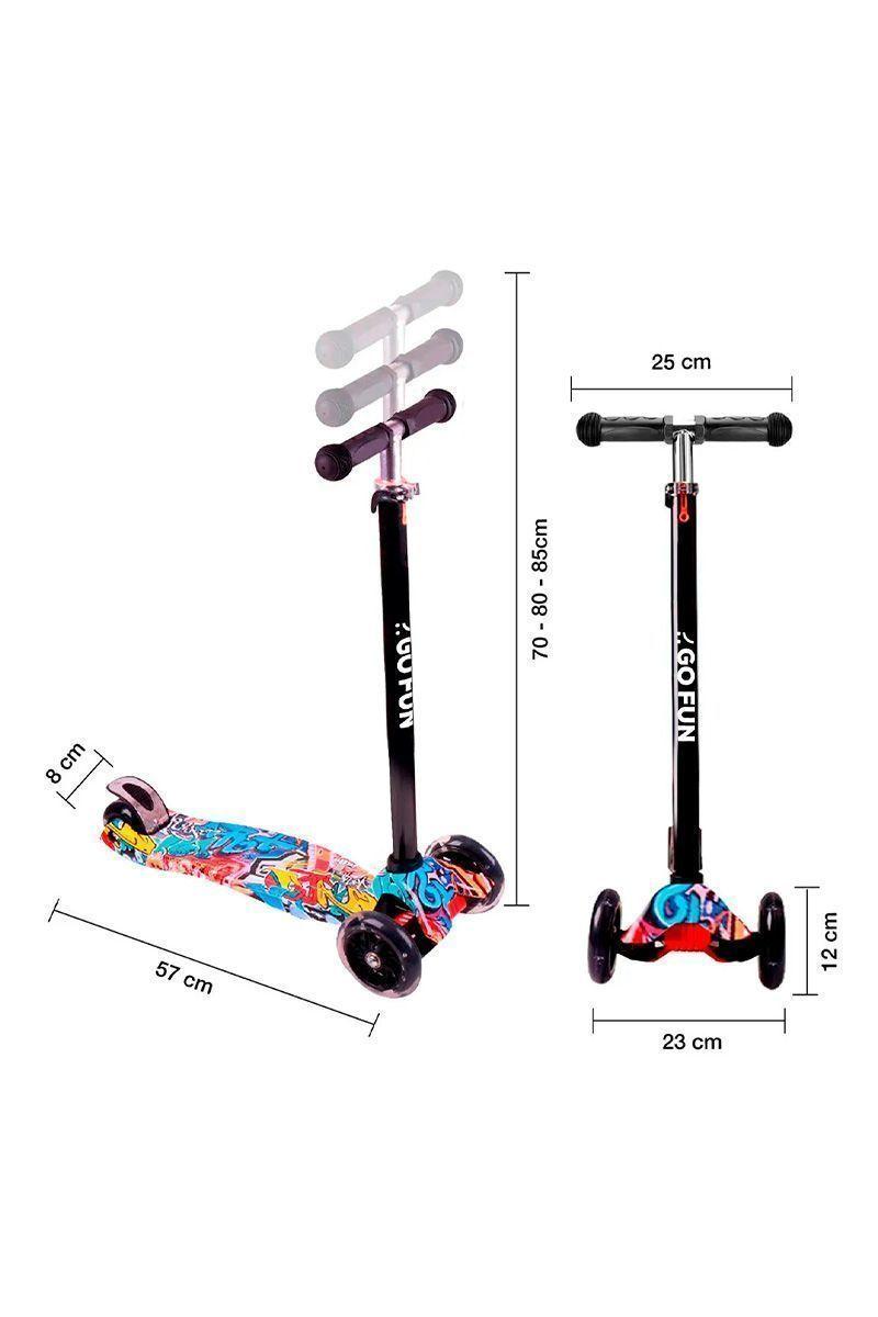 Scooter Ajustable Light Wheels Go Fun Rojo-2