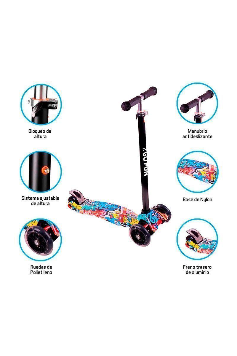 Scooter Ajustable Light Wheels Go Fun Rojo-3
