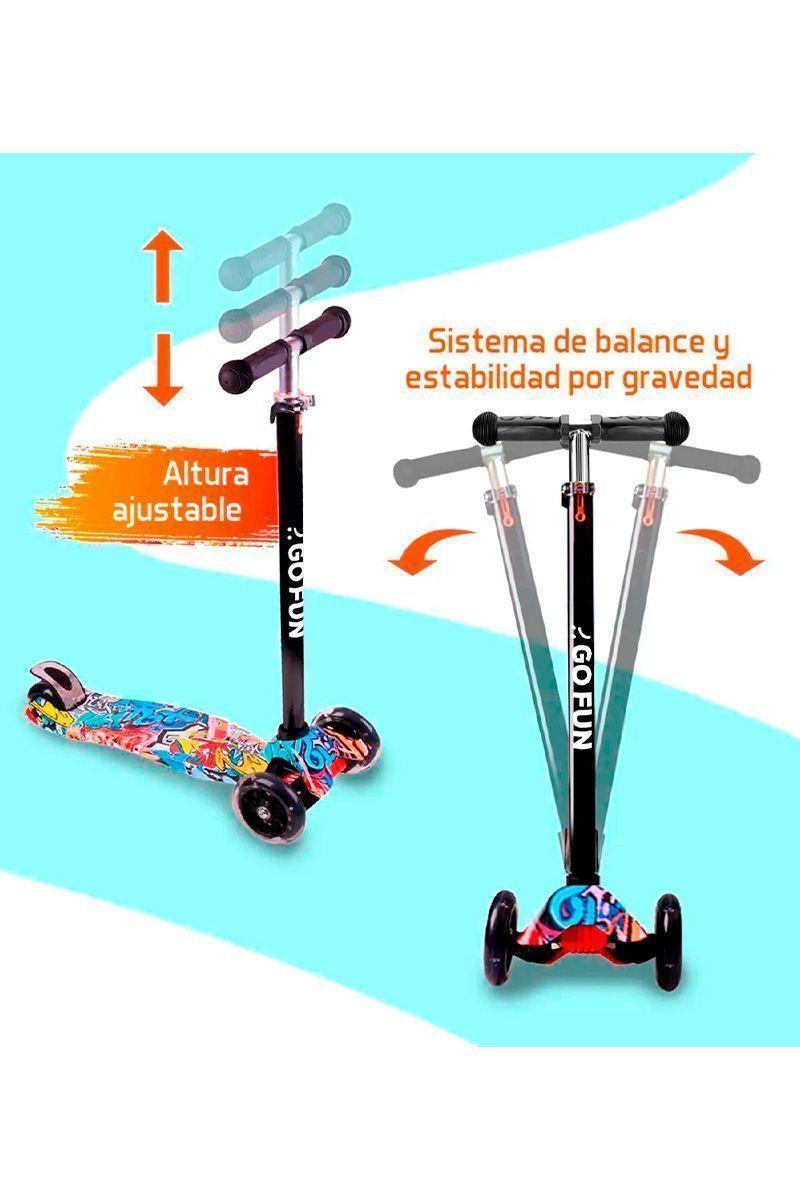 Scooter Ajustable Light Wheels Go Fun Rojo-5
