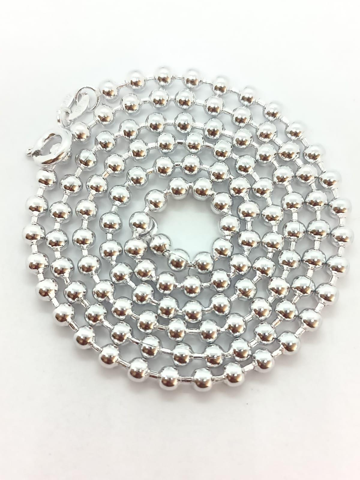 Colgante Cadena Larga Esferas Pelotas Plata 925 Collar Minimalista-2