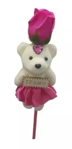 Rosa Oso De Peluche Pack 12 RAMOS Te Amo Feliz Dia San Valentin-3