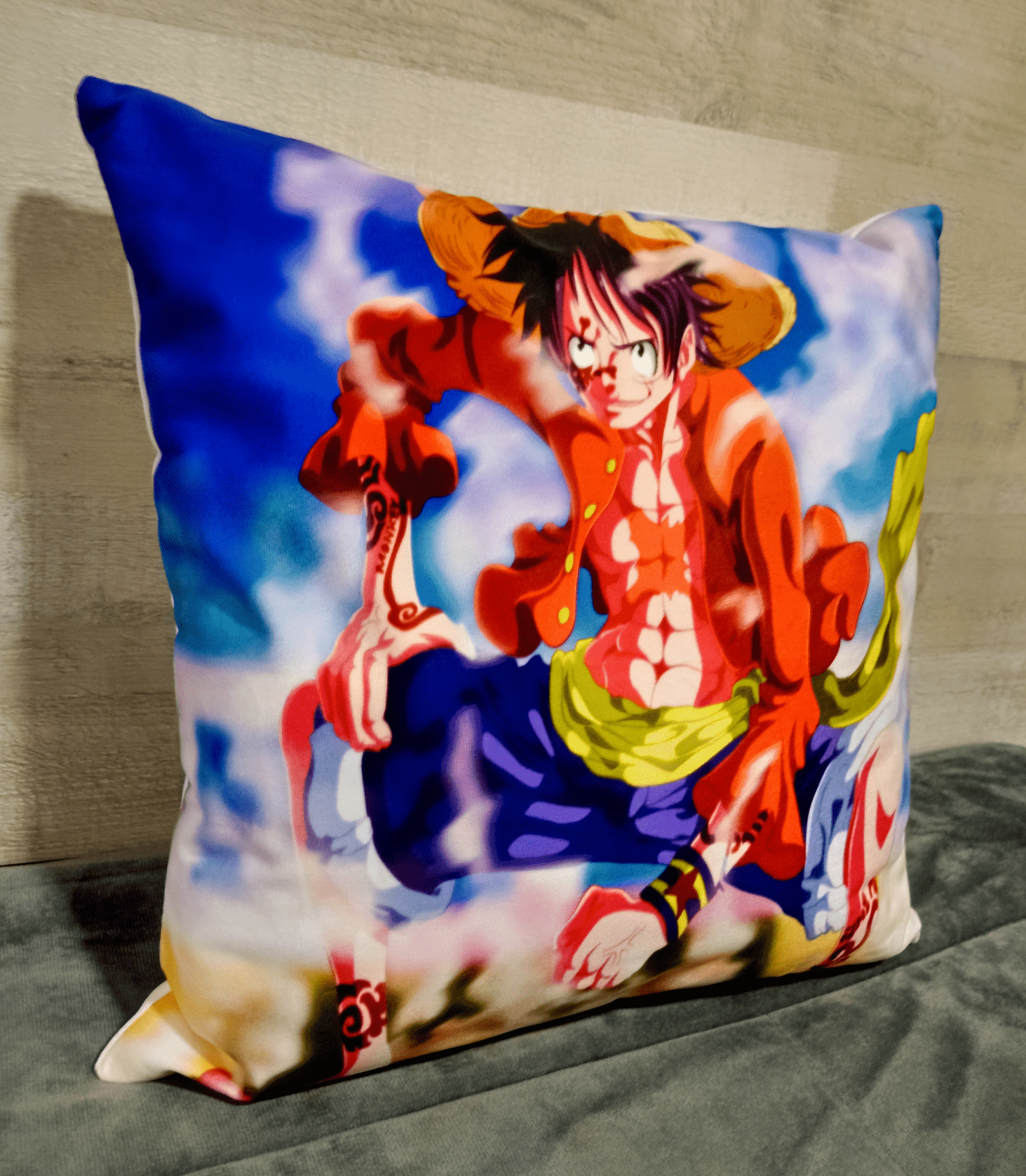 Cojín Felpa 45x45 cm De Luffy Segunda Marcha Extra Suave -2