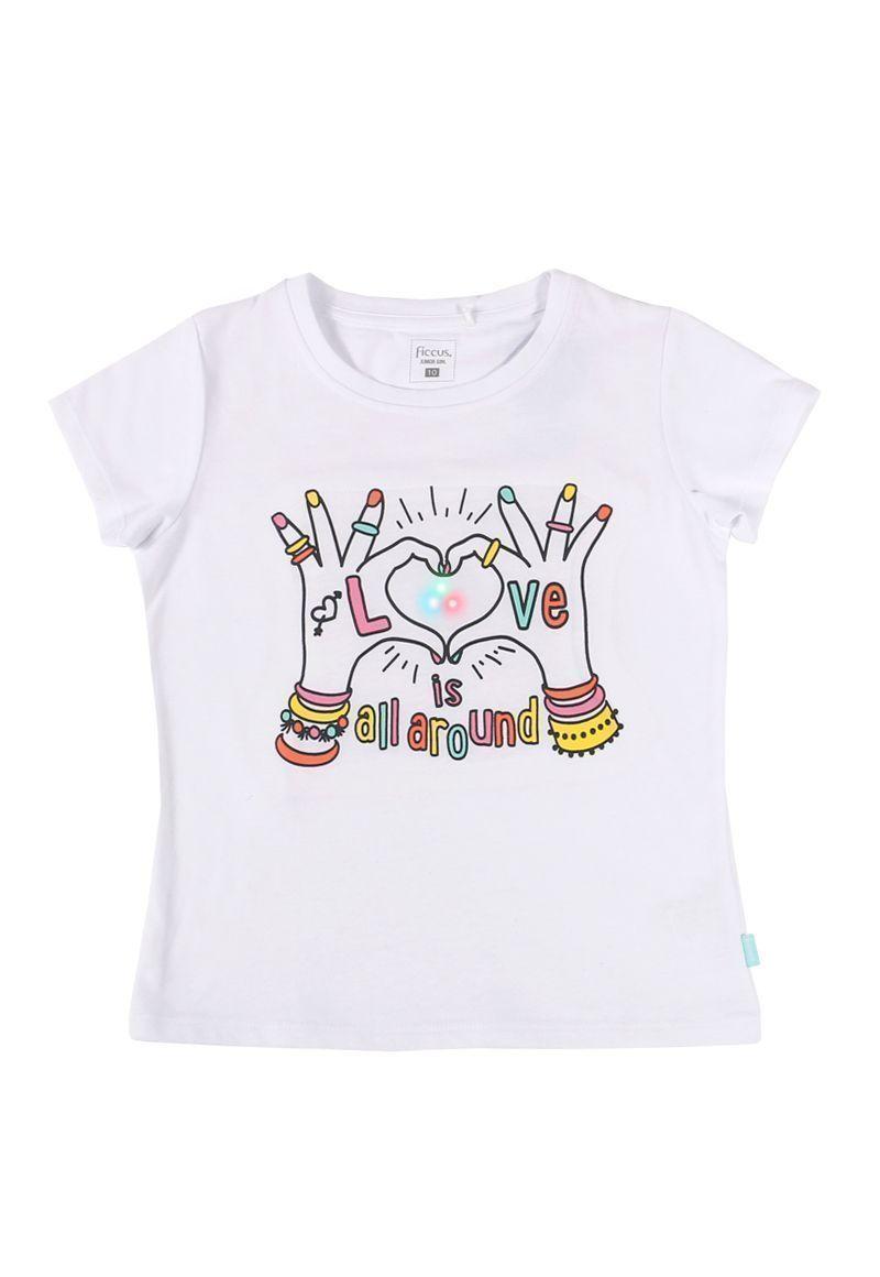 Polera Jr Niña Con Luces Ficcus-0