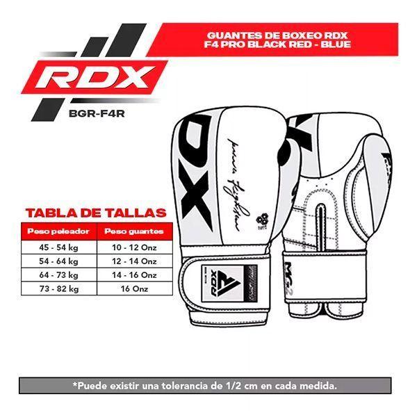 Guantes De Boxeo Rdx - F4 Pro Black Red - bgr-f4r-6