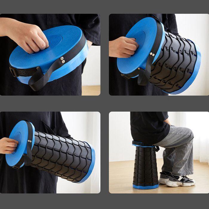 Silla Taburete Portátil Telescópico Plegable Camping-3