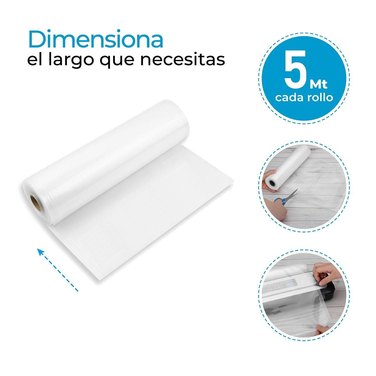 6 Rollos Bolsas Sellado Al Vacio 2 De 17-22-28cm X 5mt-2