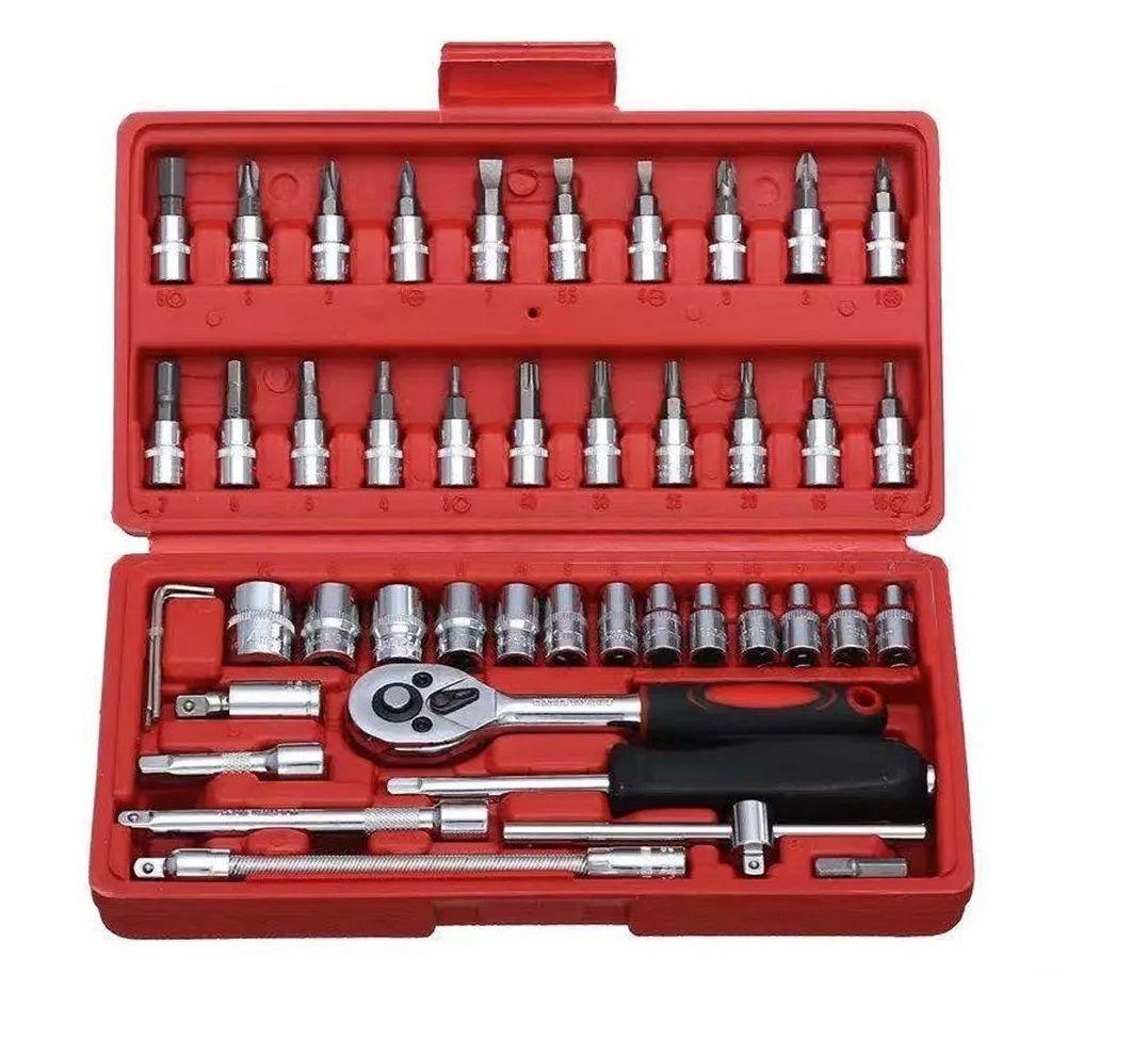 Juego Caja Set Dados Chicharra Herramientas 46 Piezas-0