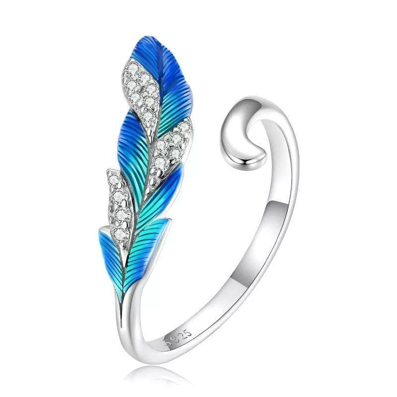 Anillo Pluma Ajustable Plata 925-0