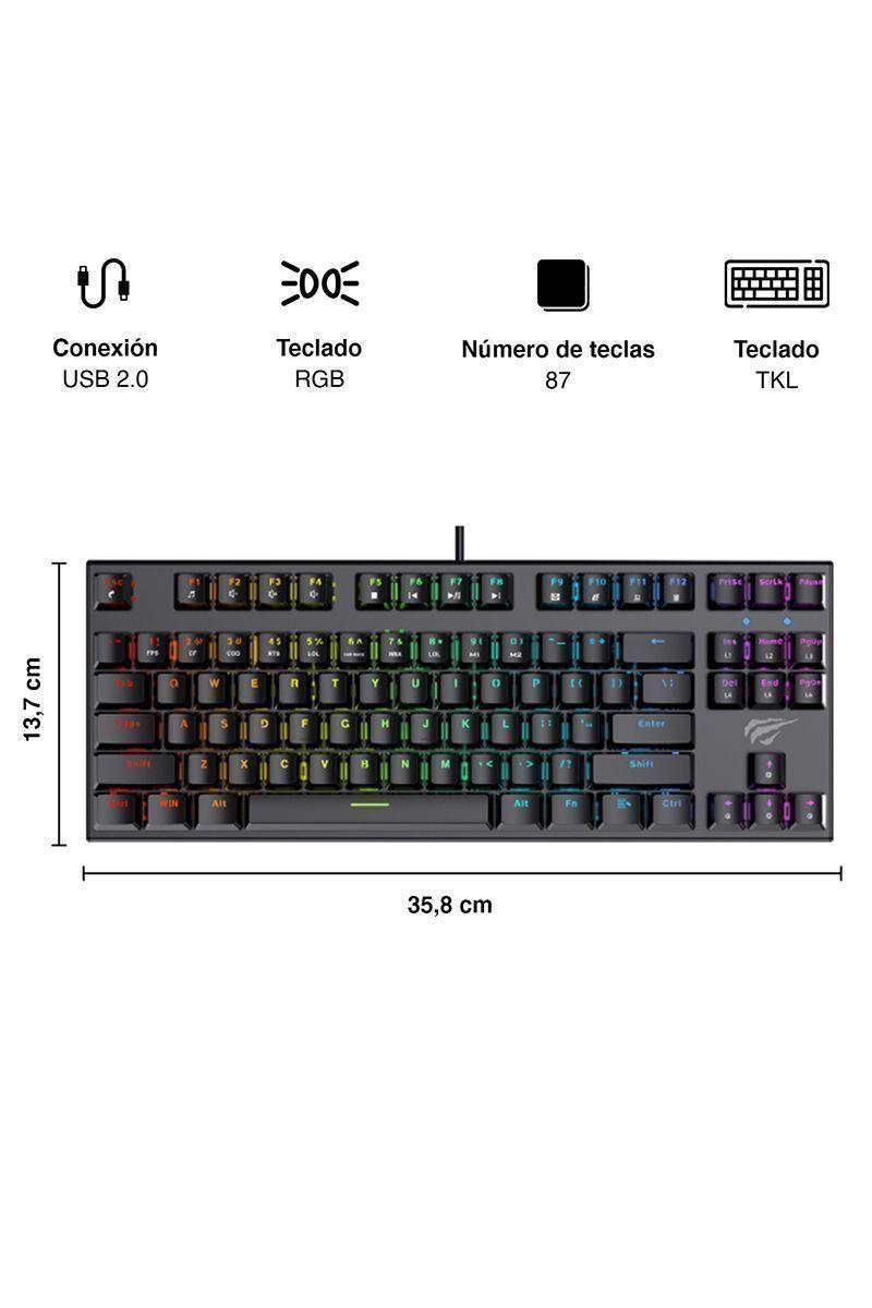 Teclado Mecánico TKL Outemu BlueSwitch KB857 Negro-2