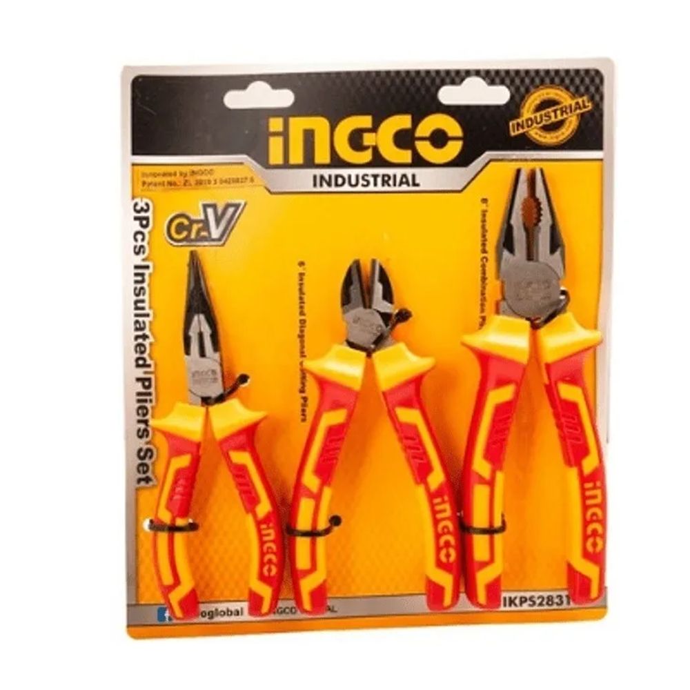 Set Alicates Aislados 3 Piezas Ingco Hikps28318-2