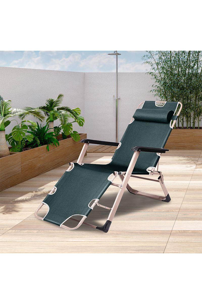 Reposera Plegable y Reclinable Gris-5