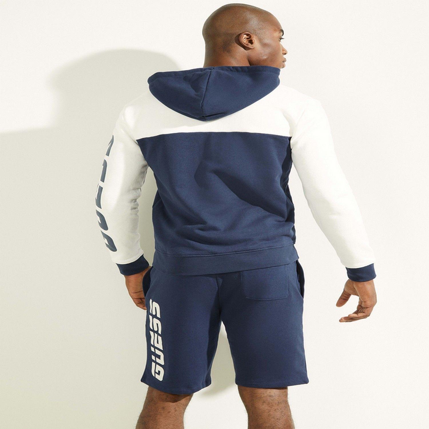 Poleron Guess Derrick Full Zip Hoodie F78X AZUL-2