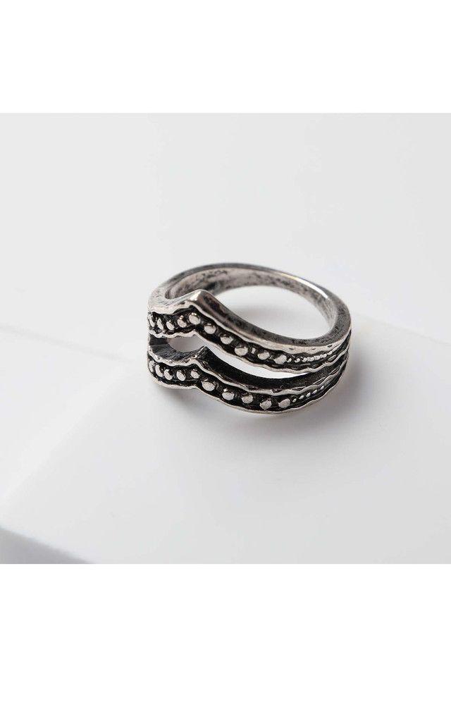 Anillo Grueso Plateado Clasic Humana-0