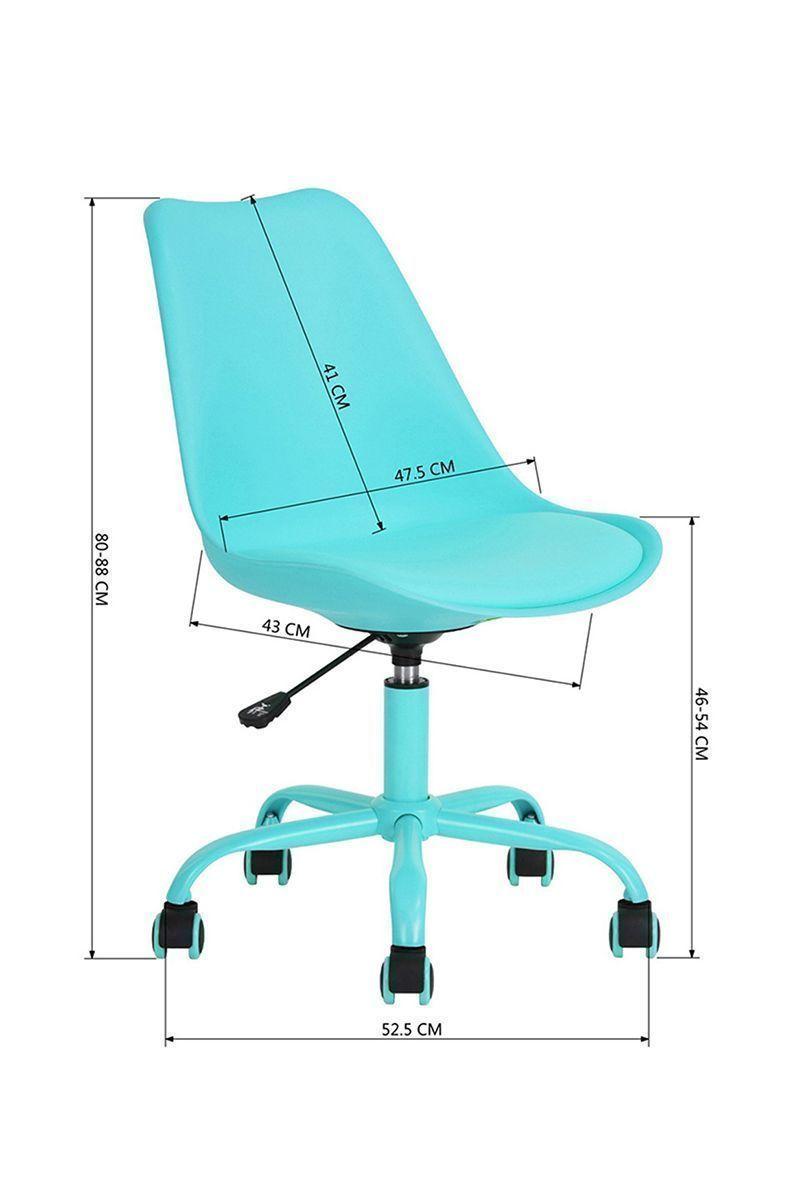 Silla Oficina Giratoria Estilo Nórdico Celeste-2