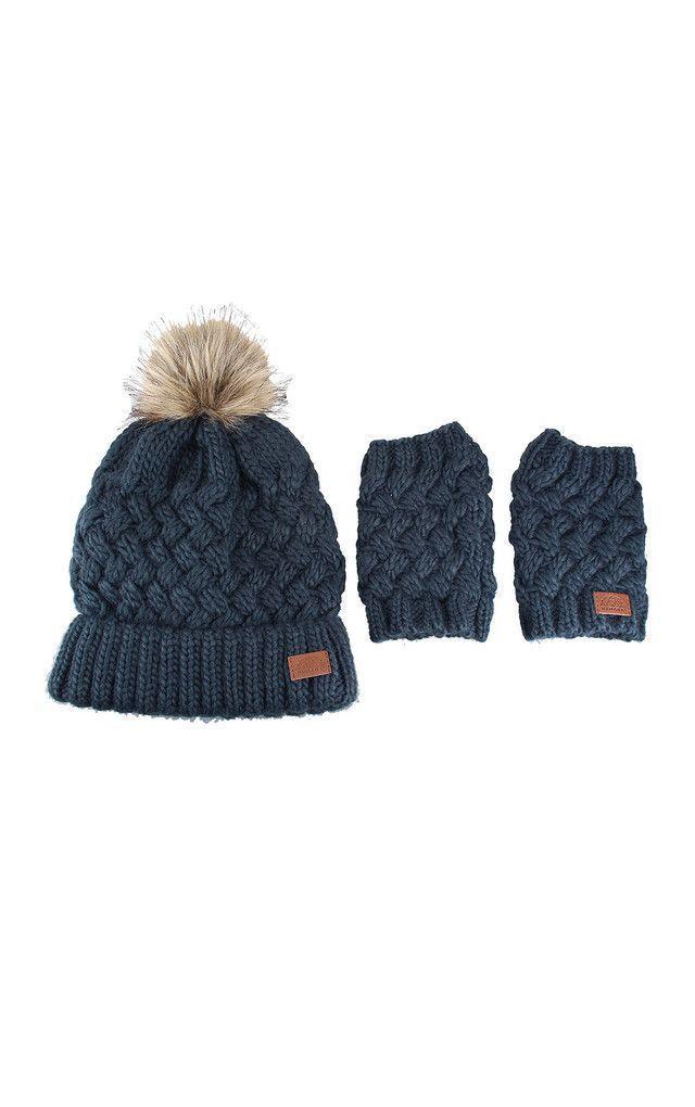 Pack Gorro + Guantes ondas Azul Humana-0