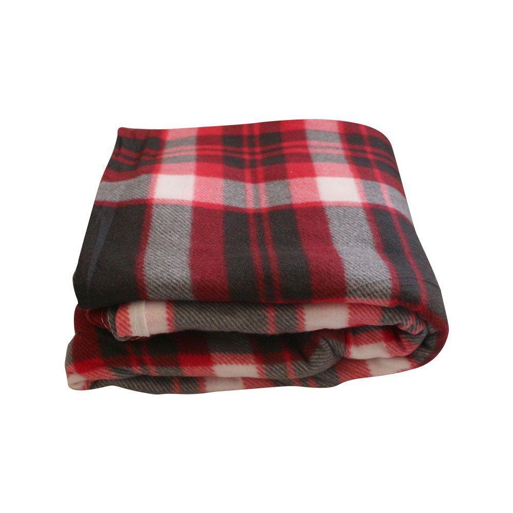 Manta Frazada Polar Suave Colores 200 X 230 Cm Rojo Escoces-1