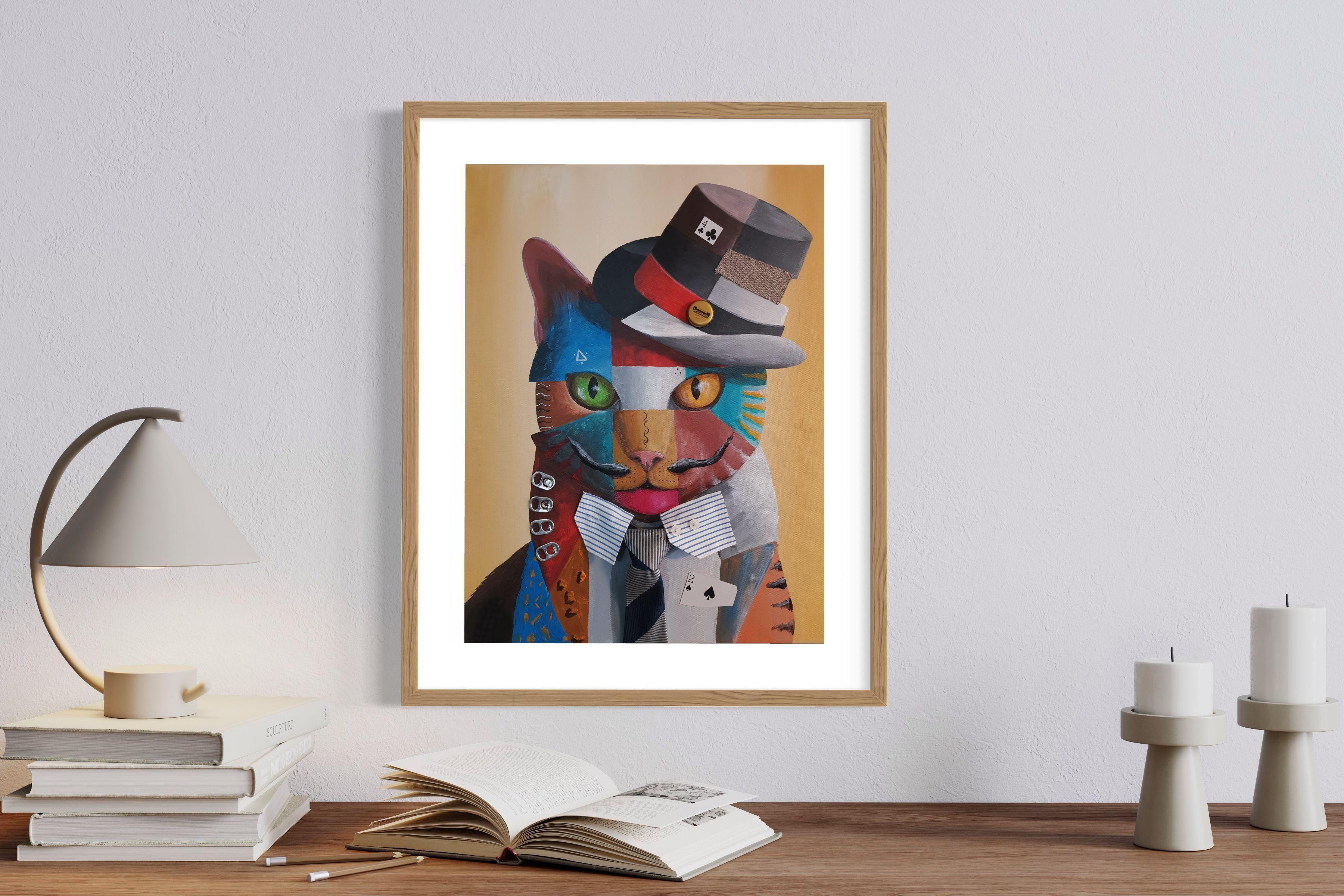 Cuadro: Gato Urbano / 50 x 70 con paspartú-2