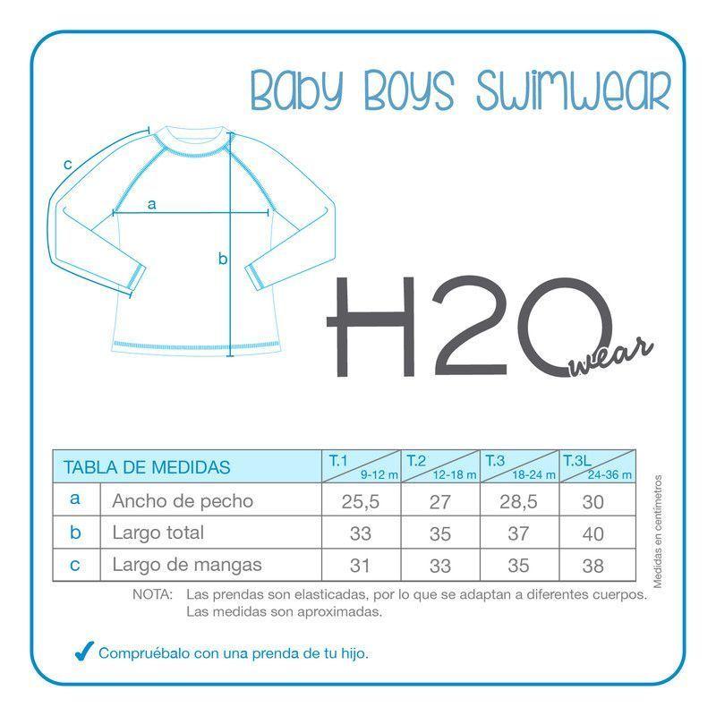 Polera Bebe Niño UV 50 Manga Larga H2O Wear Azul-2