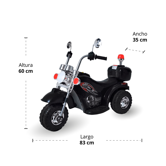 MOTO A BATERIA CHOPER NEGRA-1
