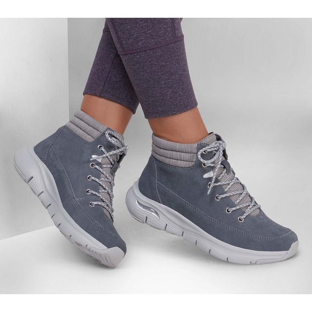 Botin Mujer Arch Fit Smooth Gris Skechers-1