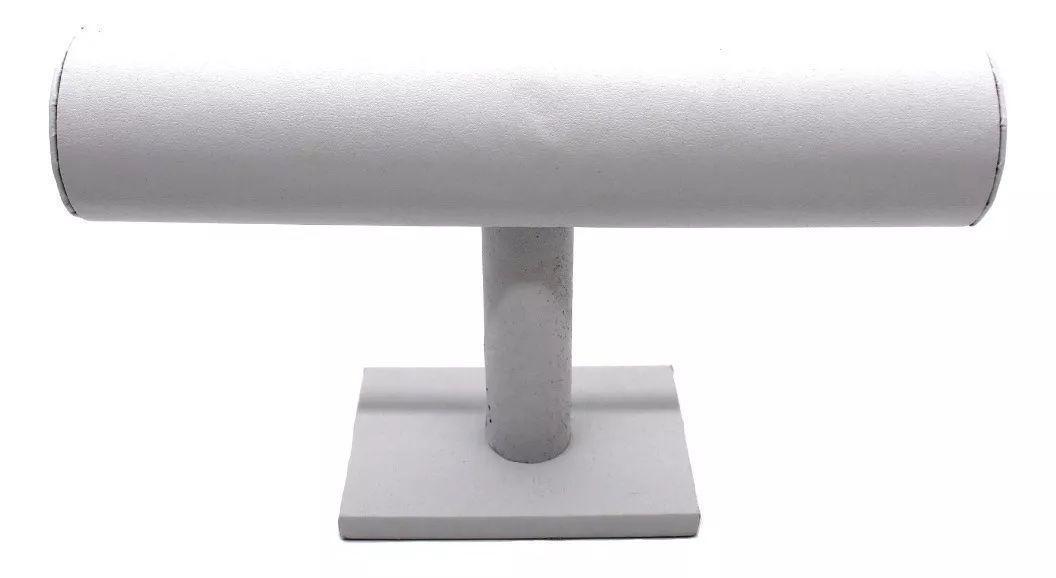 Exhibidor Mostrario Pulseras O Relojes Cuerina Blanco 1 Tubo-2