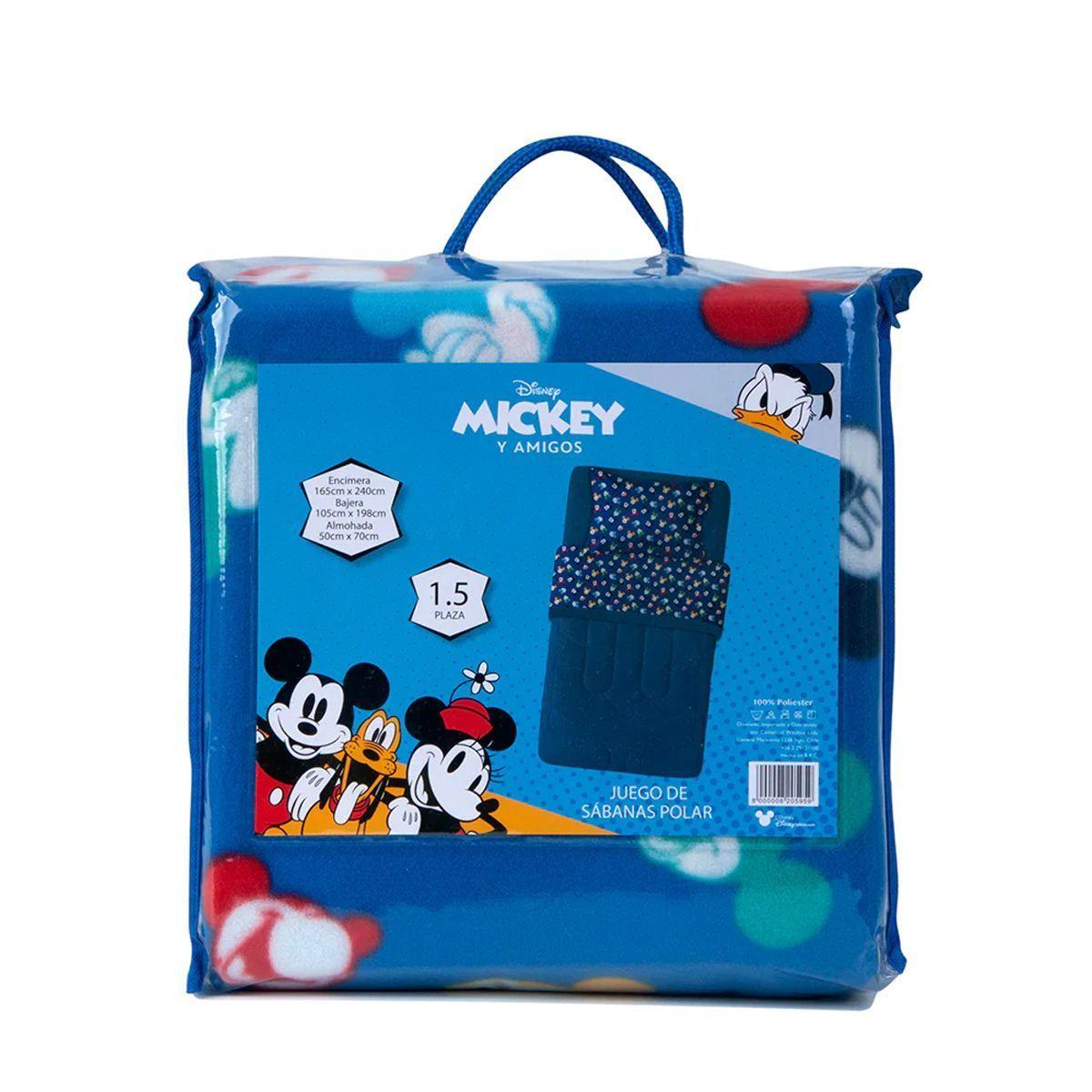 MICKEY MOUSE Y AMIGOS - COLORES - JUEGO DE SABANAS POLAR - 820595- 1.5 PLAZA - WINDSOR-2
