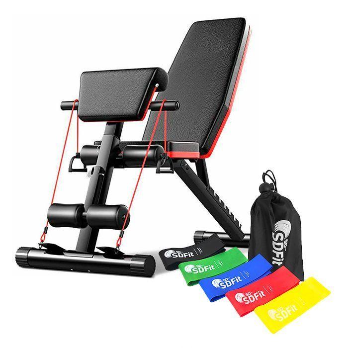 Banco multifunción Home regulable 189-4 + Bandas Loops-0