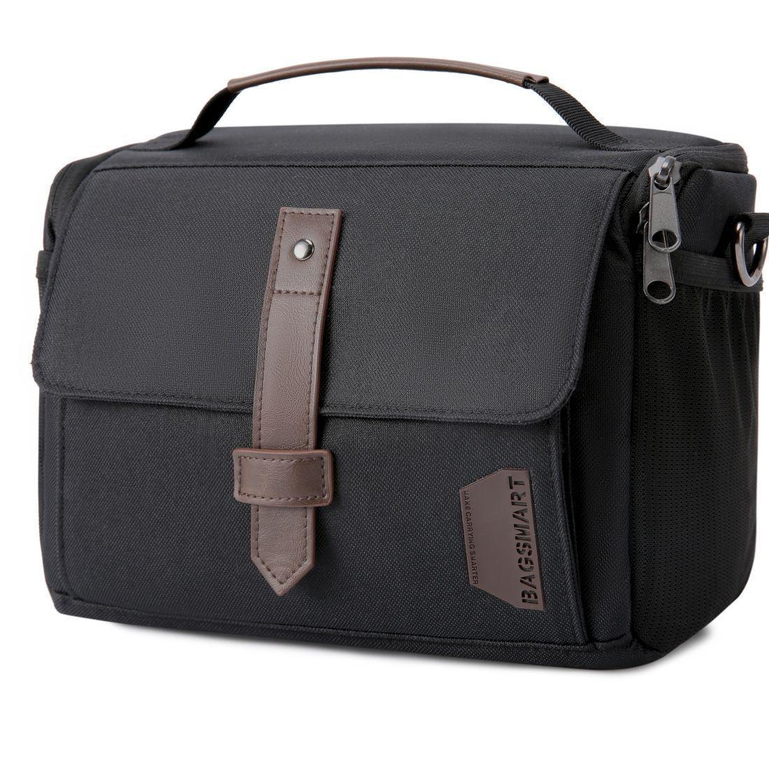 BAGSMART Bolso de hombro para cámara Resistente al agua- Negro-0