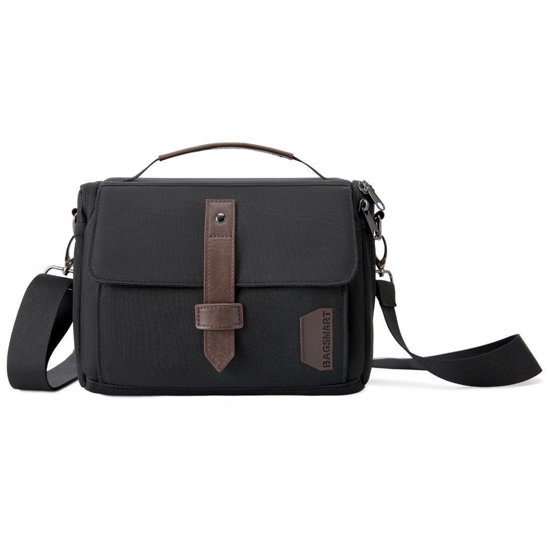 BAGSMART Bolso de hombro para cámara Resistente al agua- Negro-1