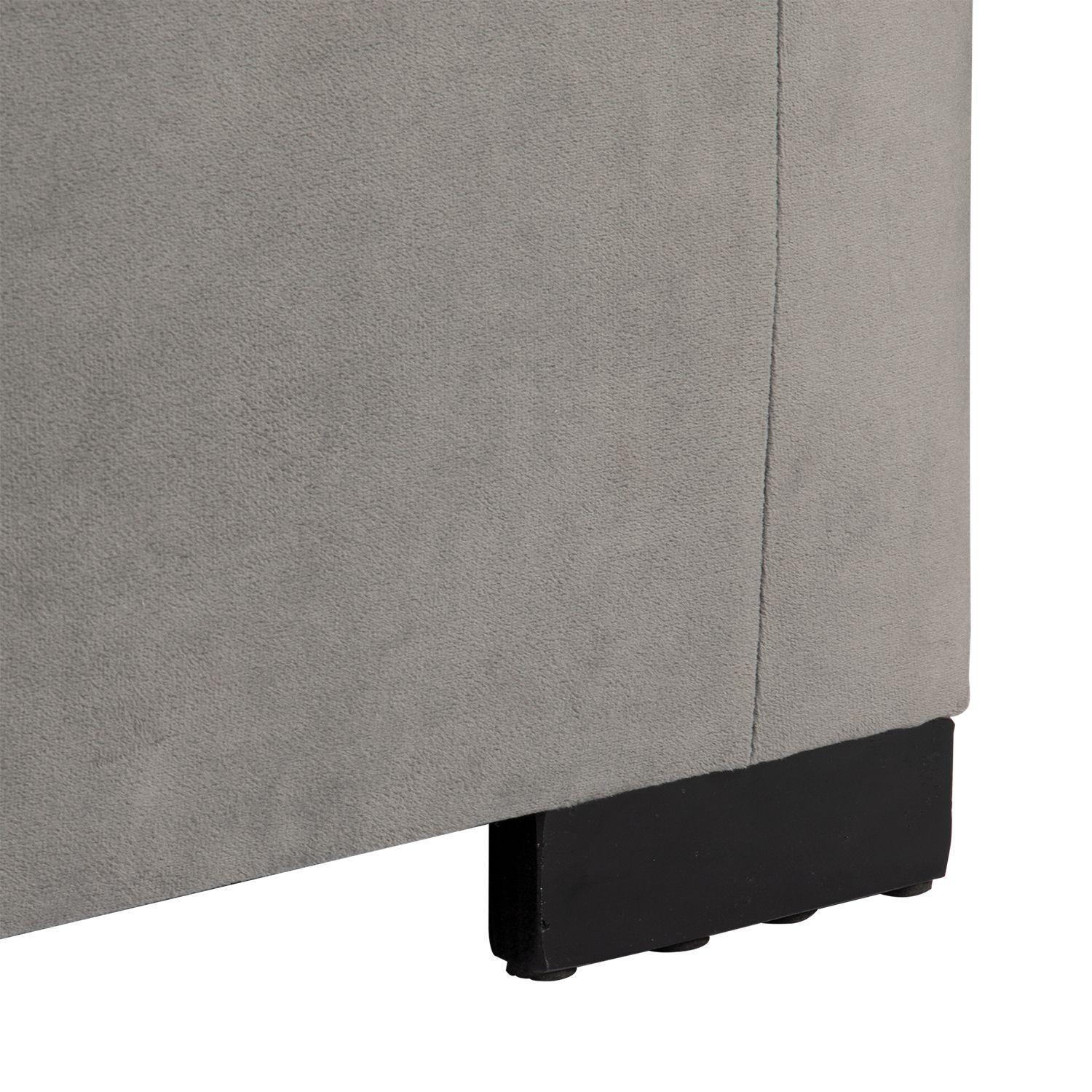 Banqueta con Baúl Leyzy Gris Felpa 40X55X105 cm Máxima Design-4