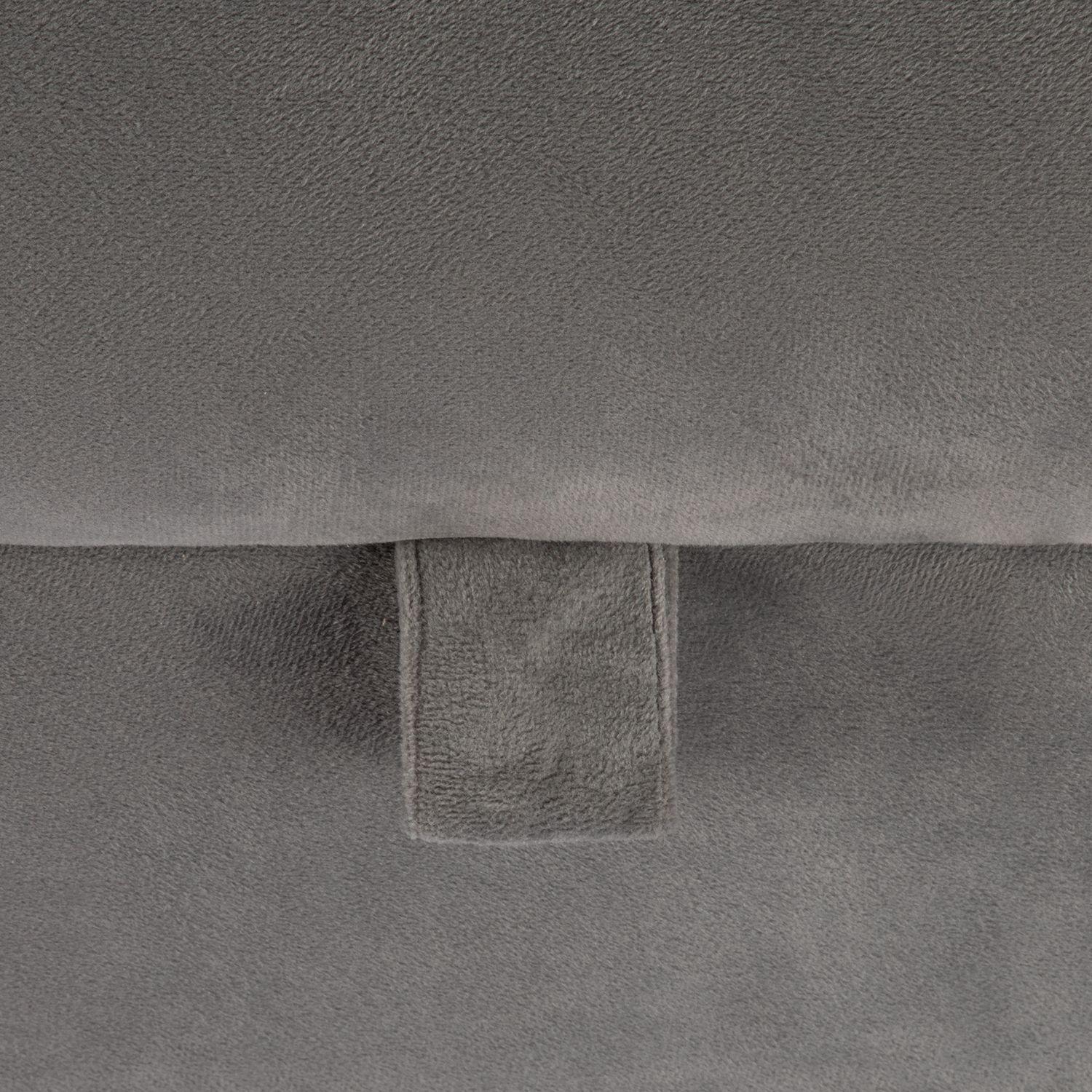 Banqueta con Baúl Leyzy Gris Felpa 40X55X105 cm Máxima Design-5