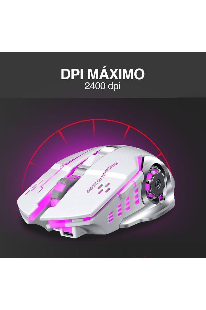 Mouse Óptico Inalámbrico 2400 DPI Blanco-41