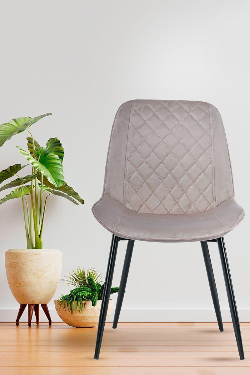 Pack 4 Sillas de Comedor de Terciopelo Gris-5