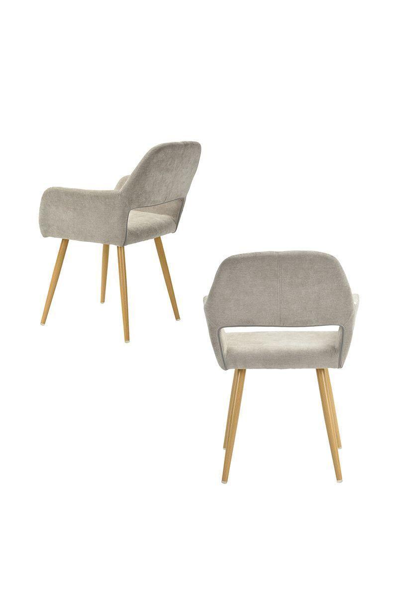 Silla Comedor Sitial Cromwell Tela Beige-3