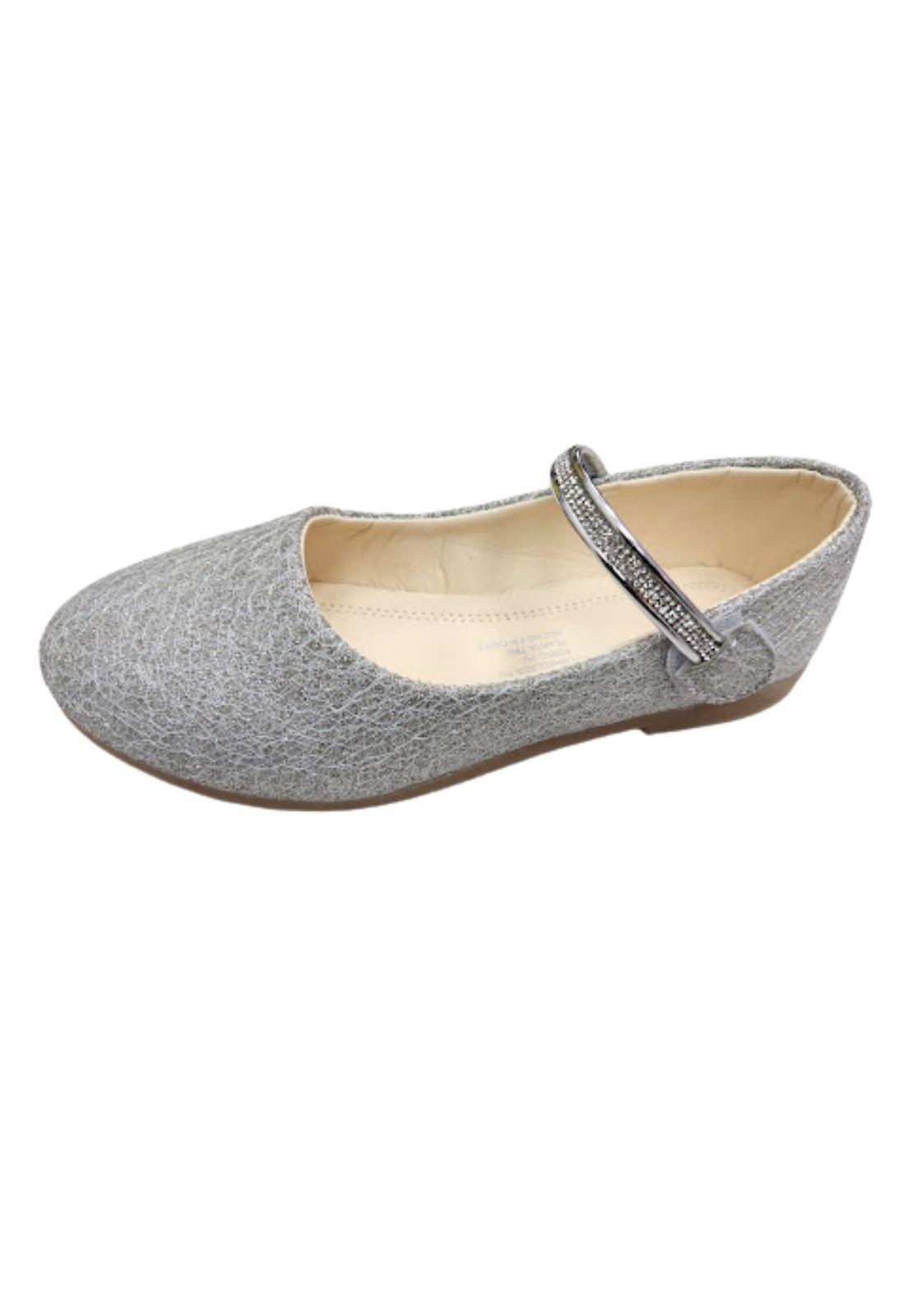 Zapato Plateado Niña Velcro-0