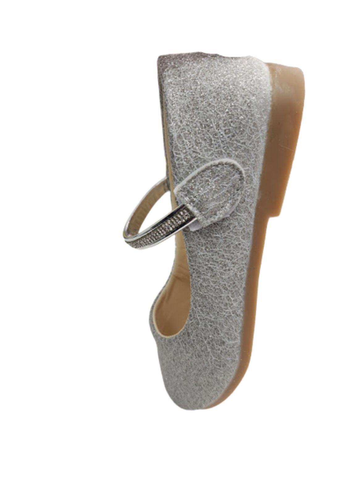 Zapato Plateado Niña Velcro-2