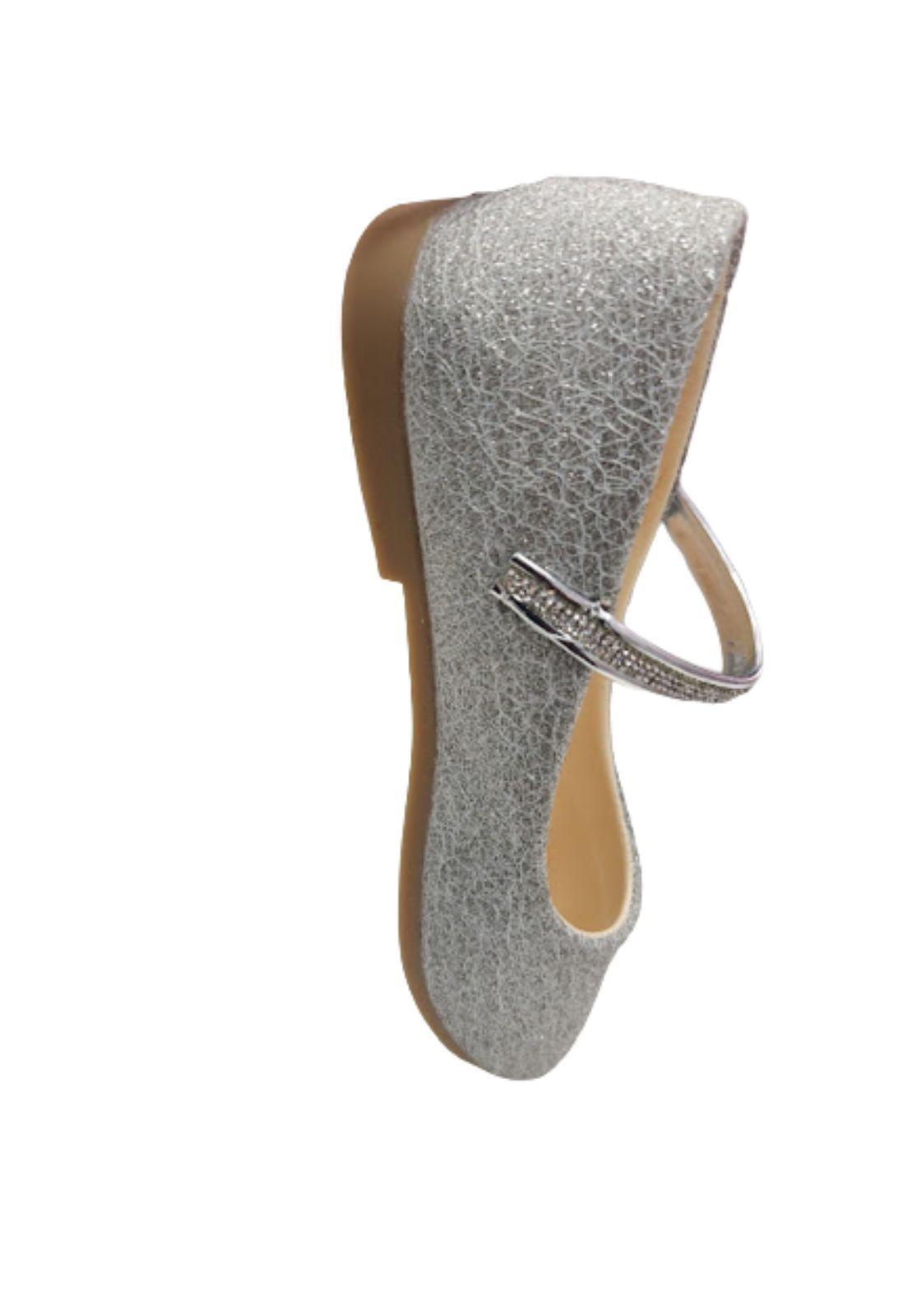 Zapato Plateado Niña Velcro-3