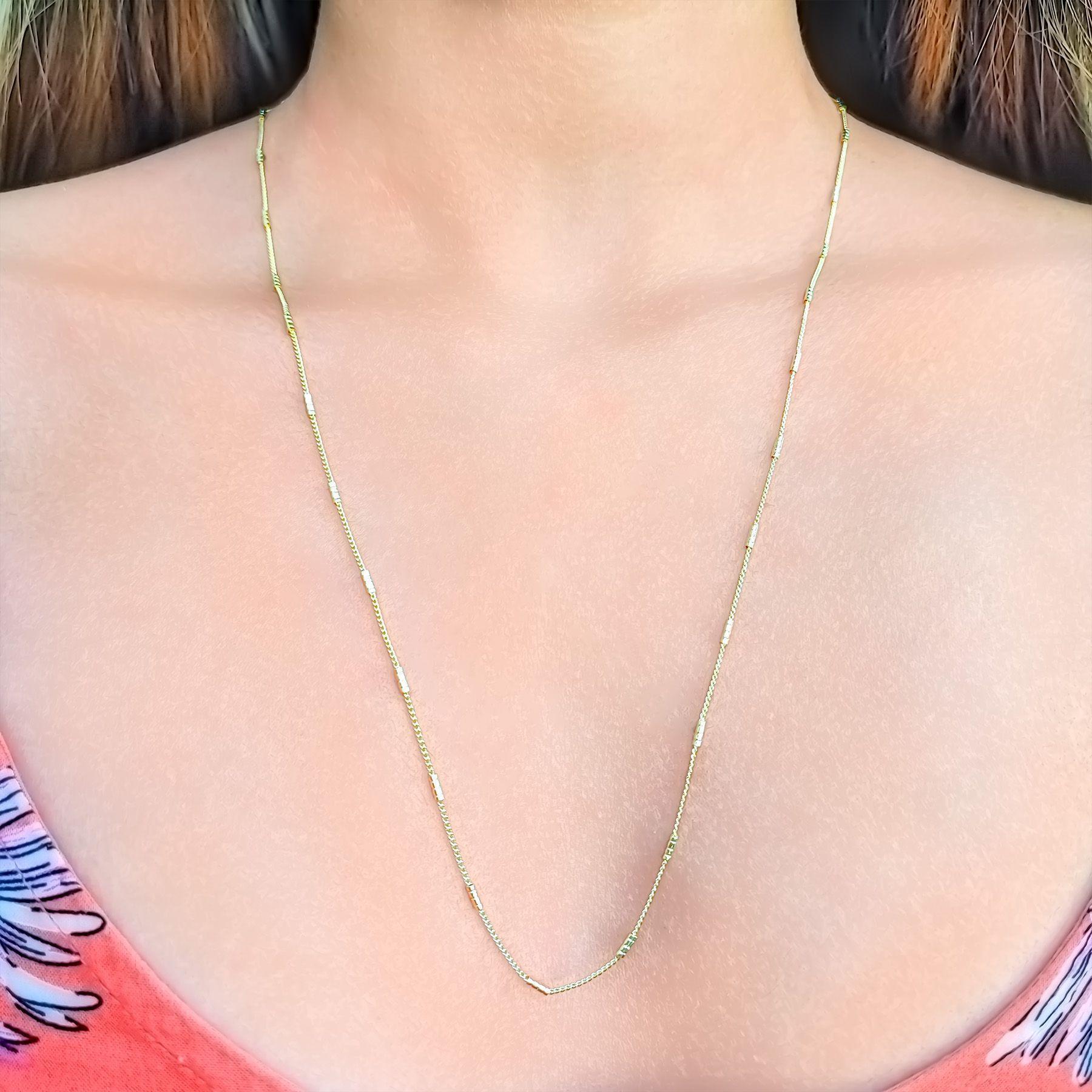 Collar Inés Tubo Enchapado Oro 18K-2