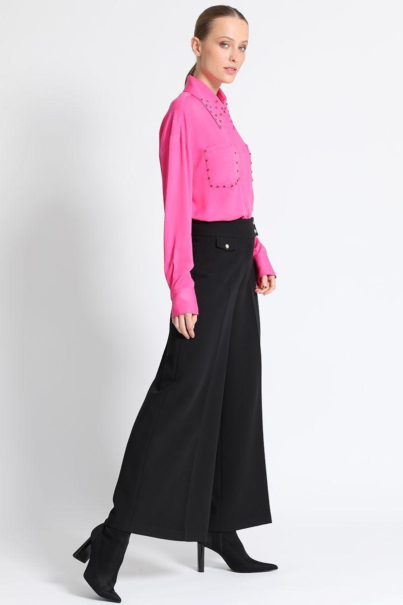 Pantalón Amplio Tiro Alto Negro Liola-3