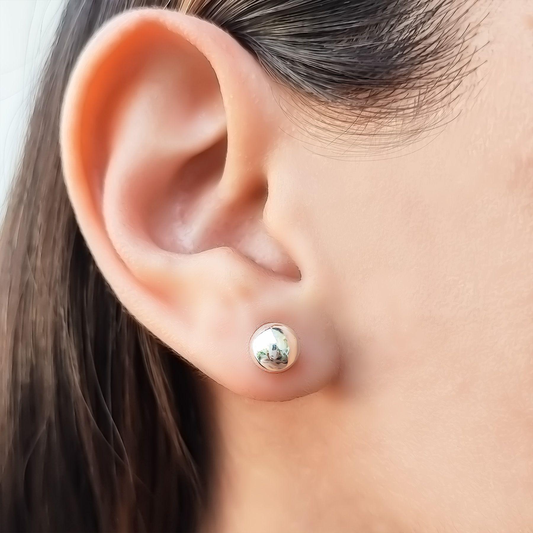 Aros Media Bola 7mm Plata Fina 925-1