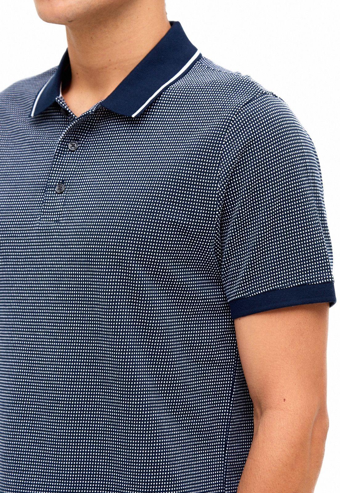 Polo jacquard navy-1