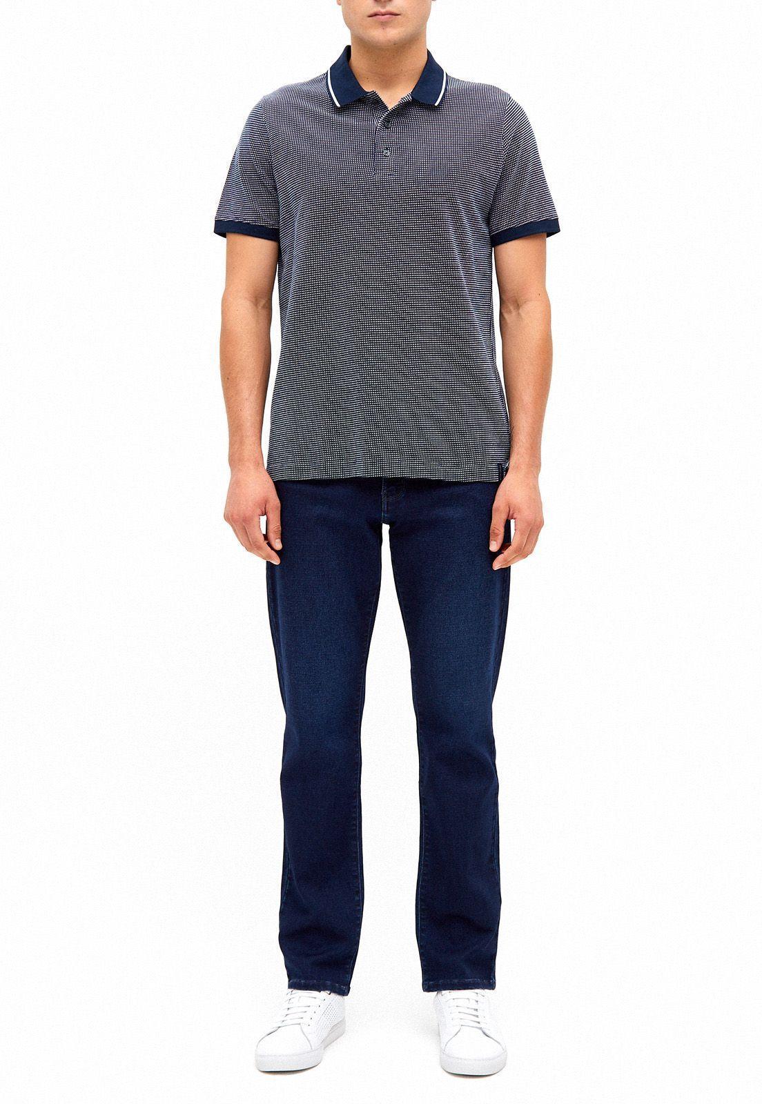 Polo jacquard navy-3